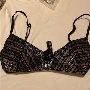 Victoria's Secret Black Lace Bra with Adjustable Straps